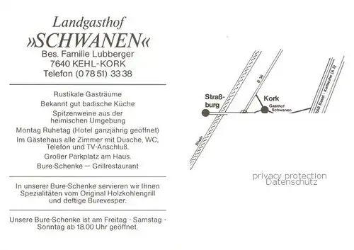 AK / Ansichtskarte Kork_Kehl Landgasthof Schwanen Gastraeume 