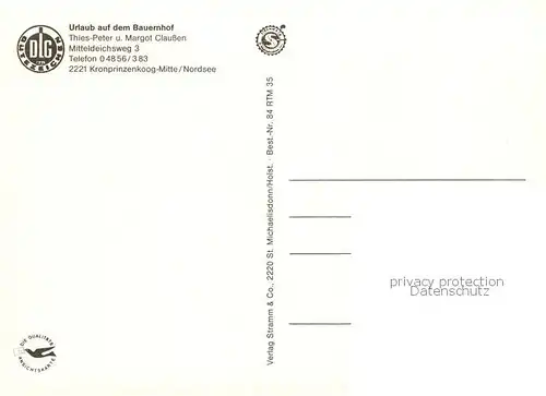 AK / Ansichtskarte Kronprinzenkoog Ferienhof Claussen Zimmer Bungalow Kinderspielplatz Kronprinzenkoog