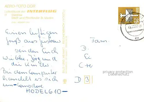 AK / Ansichtskarte Guestrow_Mecklenburg_Vorpommern Stadt und Pfarrkirche St Marien Fliegeraufnahme Guestrow_Mecklenburg