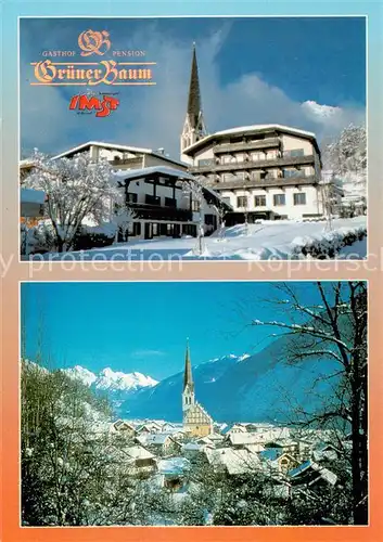 AK / Ansichtskarte Imst_Tirol Gasthof Pension Gruener Baum Kirche Panorama Imst_Tirol