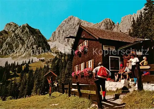 AK / Ansichtskarte Tannheimerhuette_1740m_Nesselwaengle_Tirol_AT Panorama 