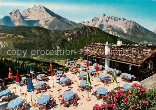 AK / Ansichtskarte Obersalzberg_Berchtesgaden Alpengasthaus und Cafe Graflhoehe Terrasse 