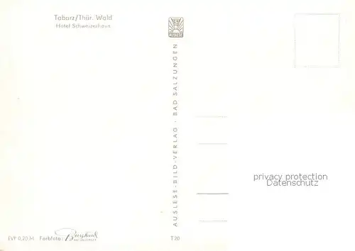 AK / Ansichtskarte Tabarz_Bad_Tabarz Hotel Schweizerhaus 