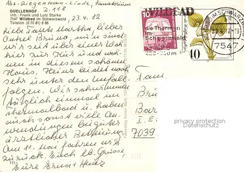 AK / Ansichtskarte Wildbad_Schwarzwald Quellenhof Sanatorium Wildbad_Schwarzwald
