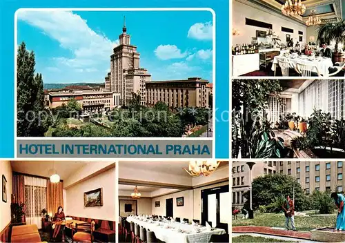 AK / Ansichtskarte Praha_Prahy_Prague Hotel International Gastraeume Zimmer Minigolfanlage Praha_Prahy_Prague