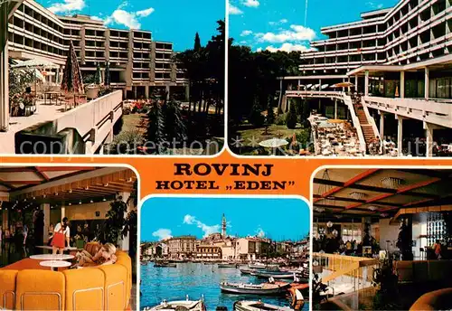 AK / Ansichtskarte Rovinj_Rovigno_Istrien_Croatia Hotel Eden Terrasse Foyer Reception Hafen 