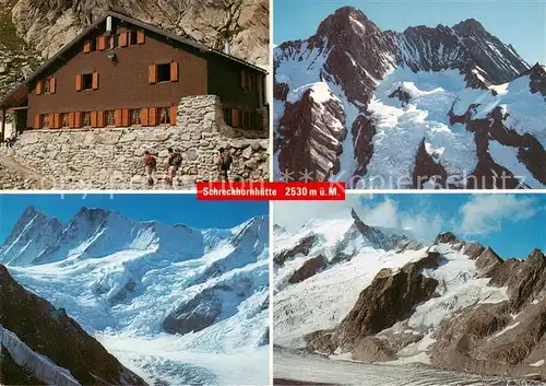 AK / Ansichtskarte Schreckhornhuette_2530m_Grindelwald_BE Finsteraarhorn Agassizhorn Schreckhorn Lauteraarhorn Ochs Pfaffenstoeckli 