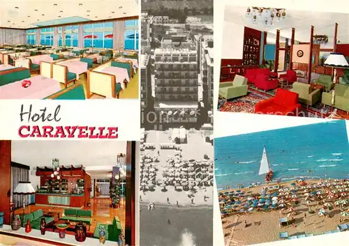 AK / Ansichtskarte Cattolica__Provincia_Rimini_IT Hotel Caravelle Speisesaal Bar Foyer Strand 