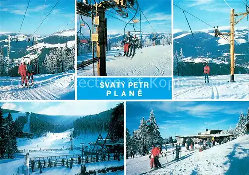 AK / Ansichtskarte Sessellift_Chairlift_Telesiege Svaty Petr Plane Krkonose  