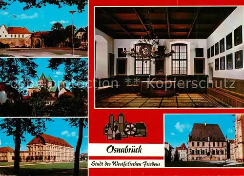 AK / Ansichtskarte Osnabrueck Schloss Kirche Rathaus Saal Osnabrueck