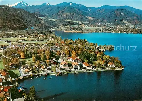 AK / Ansichtskarte Rottach Egern_Tegernsee Fliegeraufnahme mit Seehotel ueberfahrt 