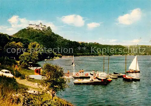 AK / Ansichtskarte Edersee Seepartie mit Schloss Waldeck Edersee
