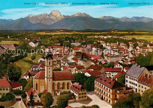 AK / Ansichtskarte Bad_Aibling Fliegeraufnahme mit Kirche Bad_Aibling