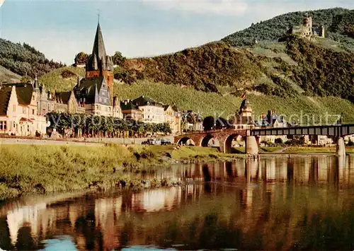 AK / Ansichtskarte Bernkastel Kues_Berncastel Moselpartie mit Kirche und Bruecke 