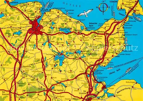 AK / Ansichtskarte Kiel uebersichtskarte Kiel