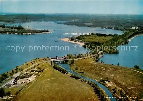 AK / Ansichtskarte Haltern_See Fliegeraufnahme mit Seeterrassen im Seebad mit Seehof Haltern See