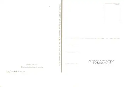 AK / Ansichtskarte Ploen_See Blick auf Schloss und Kirche Ploen_See