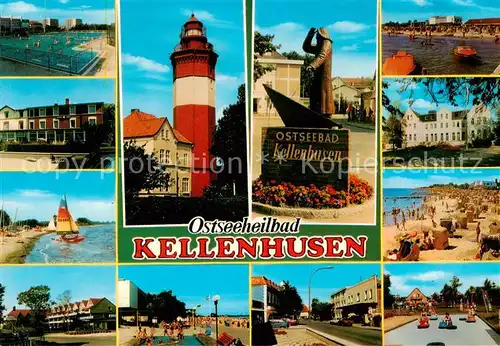 AK / Ansichtskarte Kellenhusen_Ostseebad Schwimmbad Strandpartien Leuchtturm Skulptur Gokartbahn Kellenhusen_Ostseebad