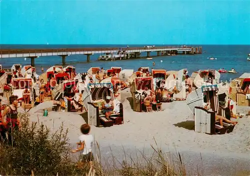 AK / Ansichtskarte Dahme__Ostseebad_Holstein Strand mit Seebruecke