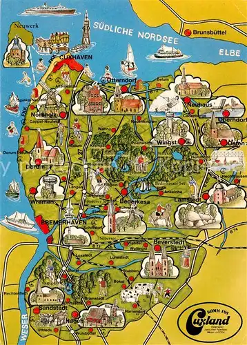 AK / Ansichtskarte Cuxhaven_Nordseebad uebersichtskarte Cuxhaven_Nordseebad