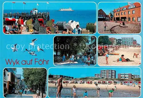 AK / Ansichtskarte Wyk__Foehr Strandpartien Dorfstrasse Teilansichten 