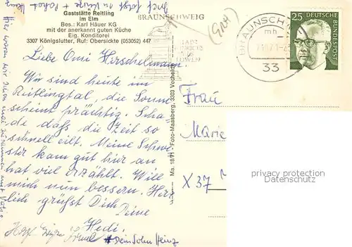 AK / Ansichtskarte Koenigslutter_Elm Gaststaette Reitling im Elm Koenigslutter Elm