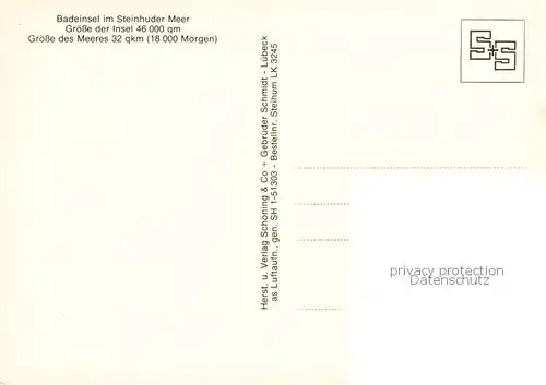 AK / Ansichtskarte Steinhuder_Meer_Wunstorf Badeinsel Fliegeraufnahme 