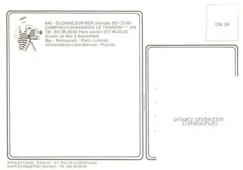 AK / Ansichtskarte Olonne sur Mer Camping Le Trianon Vue aerienne Vue partielle Olonne sur Mer