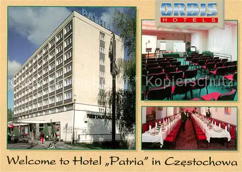 AK / Ansichtskarte Czestochowa_Schlesien Hotel Patria Konferenzraum Speisesaal Czestochowa_Schlesien