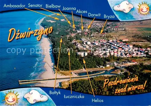 AK / Ansichtskarte Dzwirzyno_PL Fliegeraufnahme 