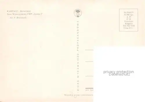 AK / Ansichtskarte Bierutowice_Karpacz_PL Dom Wypoczynkowy FWP Syrena I 