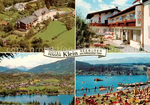 AK / Ansichtskarte Seeboden_Millstaettersee Hotel Pension Klein Fliegeraufnahmen Seepartien Seeboden_Millstaettersee