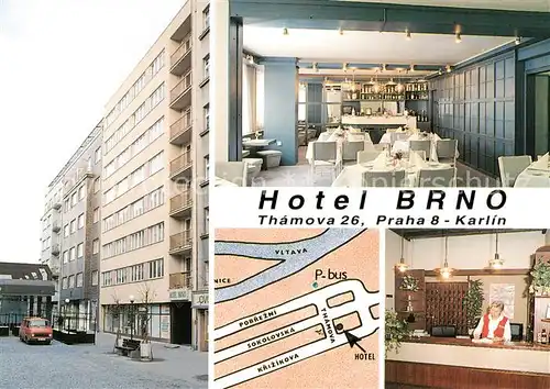 AK / Ansichtskarte Karlin Hotel Brno Gastraum Rezeption Karlin