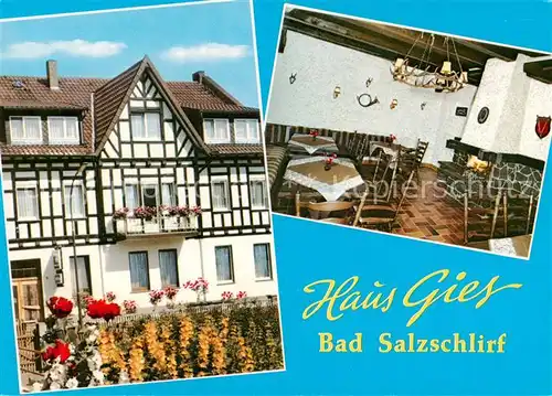 AK / Ansichtskarte Bad_Salzschlirf Gaestehaus Haus Gies Pension Gaststube Bad_Salzschlirf