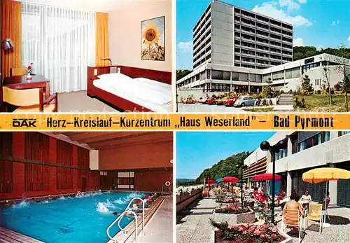 AK / Ansichtskarte Bad_Pyrmont DAK Klinik Haus Weserland Zimmer Hallenbad Terrasse Bad_Pyrmont