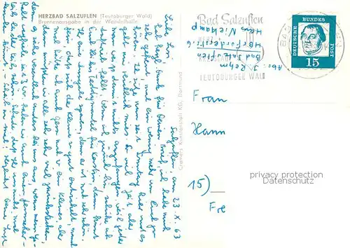 AK / Ansichtskarte Bad_Salzuflen Brunnenausgabe in der Wandelhalle Bad_Salzuflen