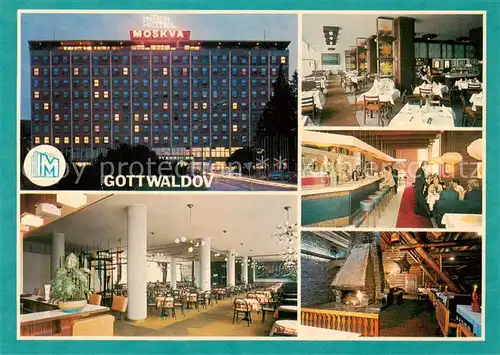 AK / Ansichtskarte Gottwaldov_Zlin_CZ Interhotel Moskva Gastraeume Bar Foyer 