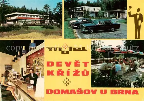 AK / Ansichtskarte Domasov_Brno_Bruenn_CZ Hotel Devet Krizu Bar Terrasse 