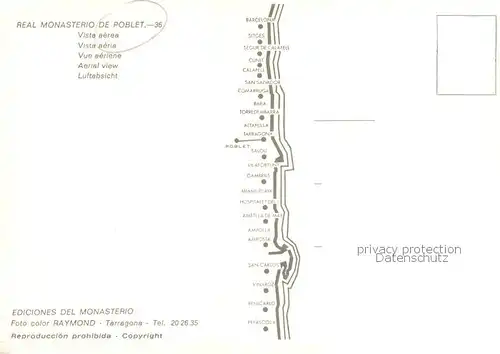 AK / Ansichtskarte Poblet_Tarragona_ES Real Monasterio de Poblet Fliegeraufnahme 