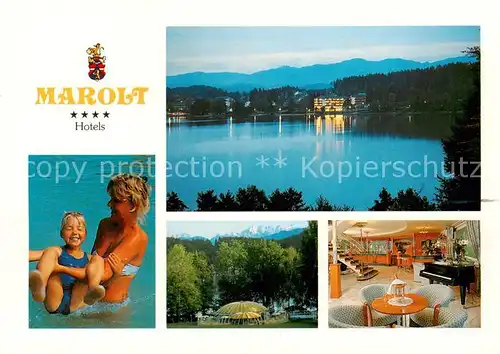 AK / Ansichtskarte 73837064 St_Kanzian_Klopeiner_See_Kaernten_AT Hotel Marolt Panorama Blick ueber den Klopeiner See Alpen 