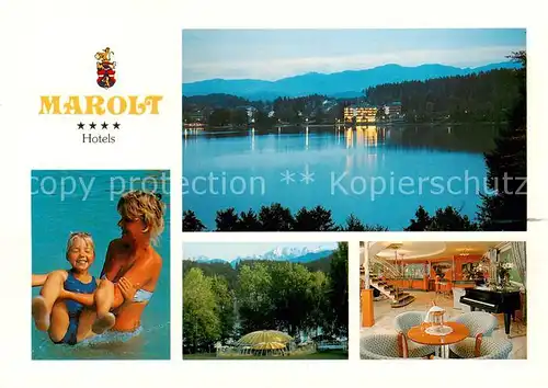 AK / Ansichtskarte  St_Kanzian_Klopeiner_See_Kaernten_AT Hotel Marolt Panorama Blick ueber den Klopeiner See Alpen 