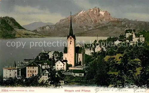 AK / Ansichtskarte  Weggis_Vierwaldstaettersee Weggis und Pilatus  Weggis_Vierwaldstaettersee