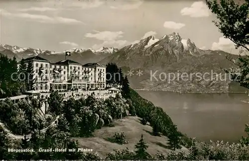 AK / Ansichtskarte  Buergenstock_Vierwaldstaettersee Grand Hotel mit Pilatus  Buergenstock