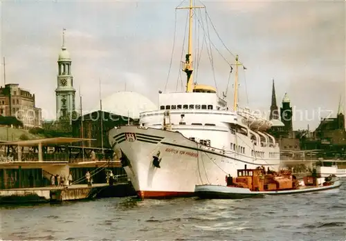 AK / Ansichtskarte 73837163 Dampfer_Oceanliner Hamburg Wappen von Hamburg Auf hoher See 