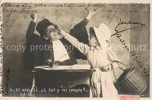 AK / Ansichtskarte  Foto_AN_Paris_(Noyer)_Nr. Lehrerin Kind Schlag Foto_AN_Paris_(Noyer)_Nr.