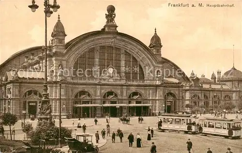 AK / Ansichtskarte  Strassenbahn Frankfurt am Main Hauptbahnhof 