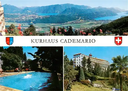 AK / Ansichtskarte  Cademario_TI Panorama Kurhaus Cademario Casa di Cura Piscina 