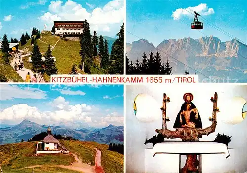 AK / Ansichtskarte  Kitzbuehel_Tirol_AT Hahnenkamm Gipfelrestaurant Seilbahn mit Wildem Kaiser Bergkirchlein 