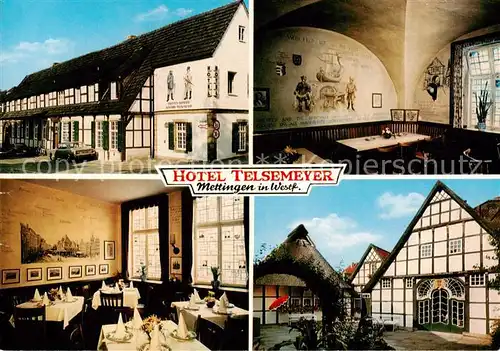 AK / Ansichtskarte  Mettingen_Westfalen Hotel Telsemeyer Gastraeume Fachwerkhaus Mettingen_Westfalen