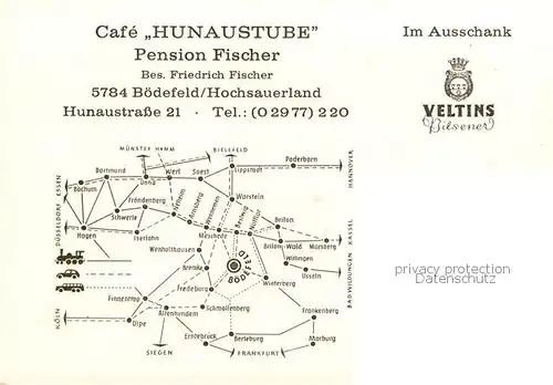 AK / Ansichtskarte  Boedefeld Cafe Hunaustube Pension Fischer Boedefeld